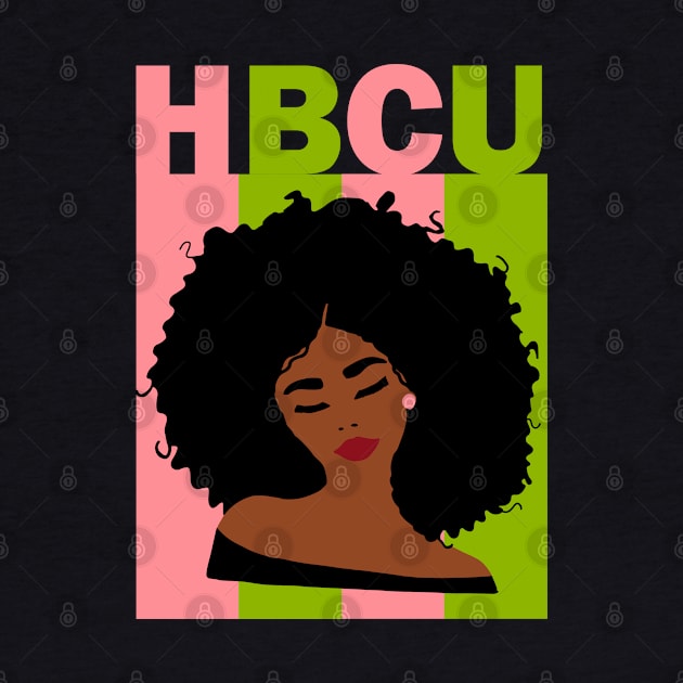 HBCU Pink and Green Afro by blackartmattersshop